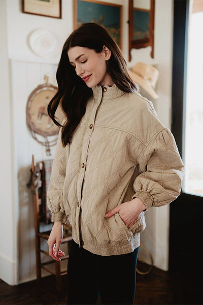 Beige Luxe Oversized Jacket
