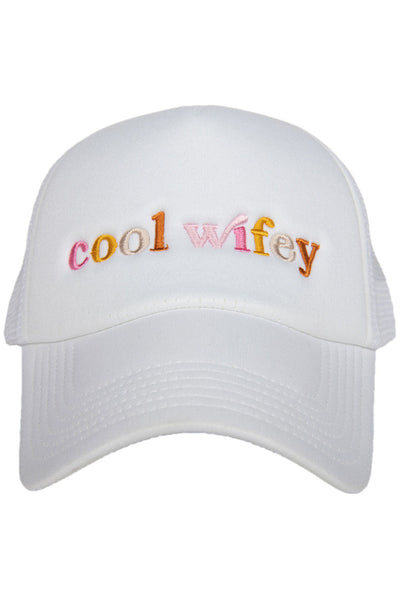 Cool Wifey White Foam Trucker Hat | Katydid display picture 1