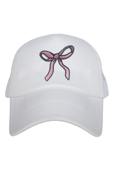 Women’s Custom Made Pink Bow & Teddy Trucker Hat Light Pink/Bow Trucker Hat - Texas Transfers and Designs main image 4