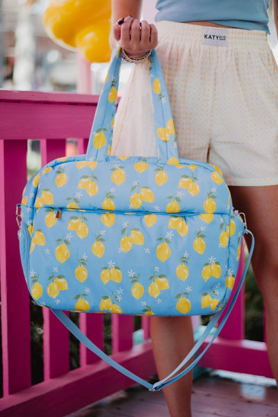 Zesty Lemons Overnight Bag | Vacation Duffel Bag | Katydid