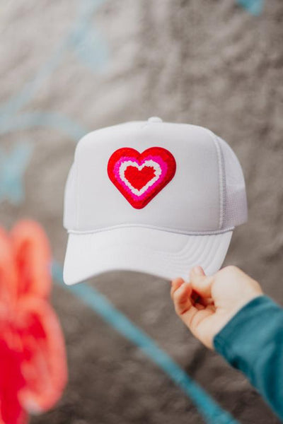 fitted-hat-white-heart-  display picture 1