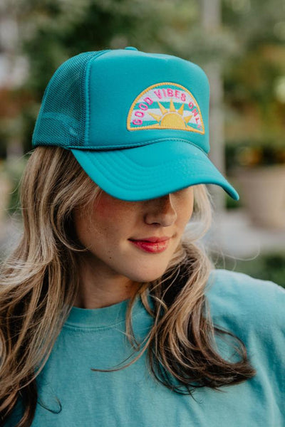 good-vibes-only-sun-hat-teal-  display picture 2