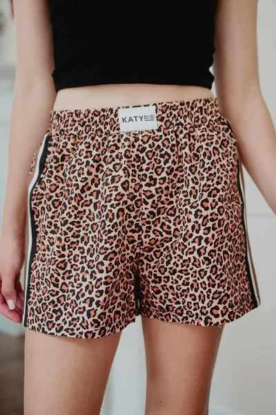 Brown Leopard Print Boxer Shorts | Women's Shorts | Katydid