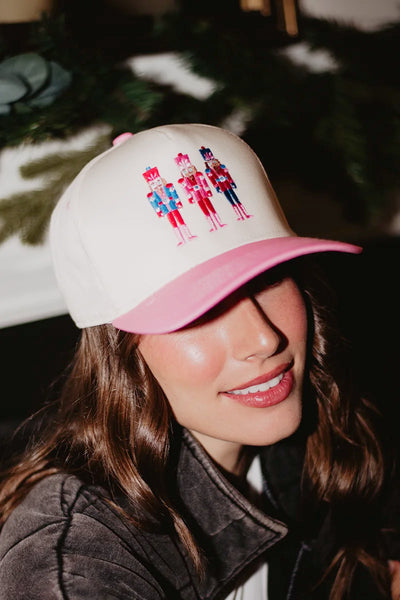 Nutcracker Design Pink Women\'s Cap Pink Nutcracker Christmas Trucker Hat | Faux Patch, Hat  main image 4