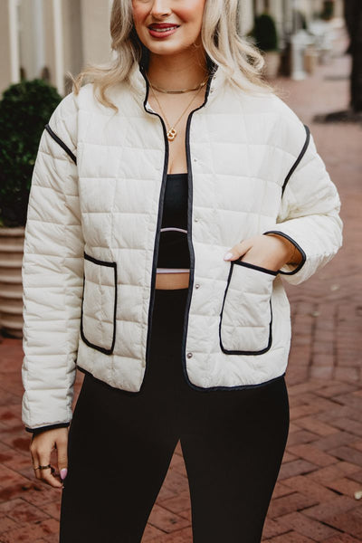 White Quilted Jacket | Wholesale Women's Outerwear | Katydid