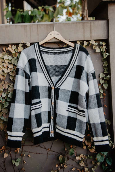 Black Plaid Cardigan | Women's Fall Sweaters | Katydid