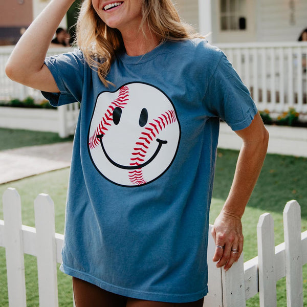smiley face hello' Unisex Baseball T-Shirt