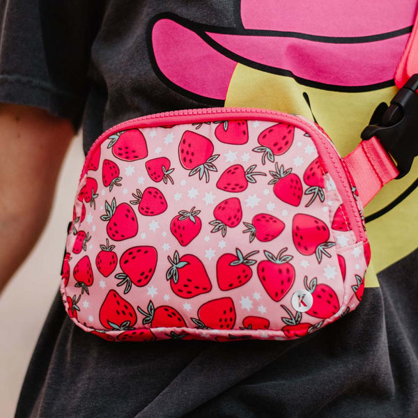 Women Fanny Bag Cute Cartoon Strawberry Bag New Fashion Waist Bag Girls  Cute Fruit Purse And Handbag