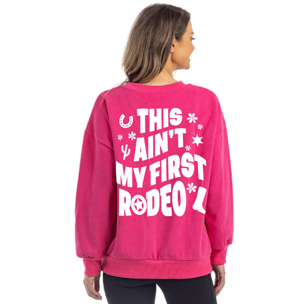 ANONYMOUS CO Heart Print Round-Neck Sweatshirt For Women (Pink, M)