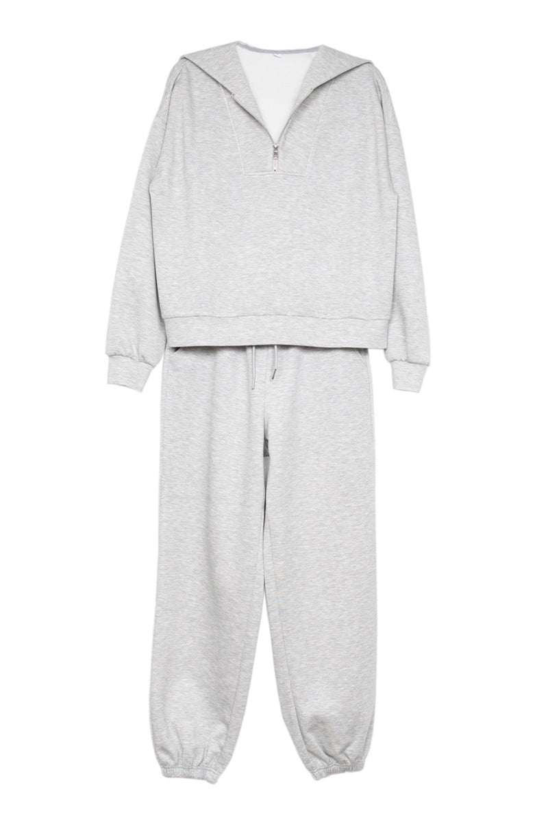 Gray Scuba Pants Lounge Set