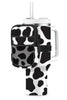 Cow Print Tumbler Water Bottle Zipper Pouch