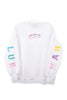 The Katydid Mahjong Club Mockneck Pullover features pastel flower graphics and MAHJONG CLUB on the chest, colorful CLUB on the left sleeve, and MAHJ on the right—ideal for cozy game nights or your new favorite sweatshirt.