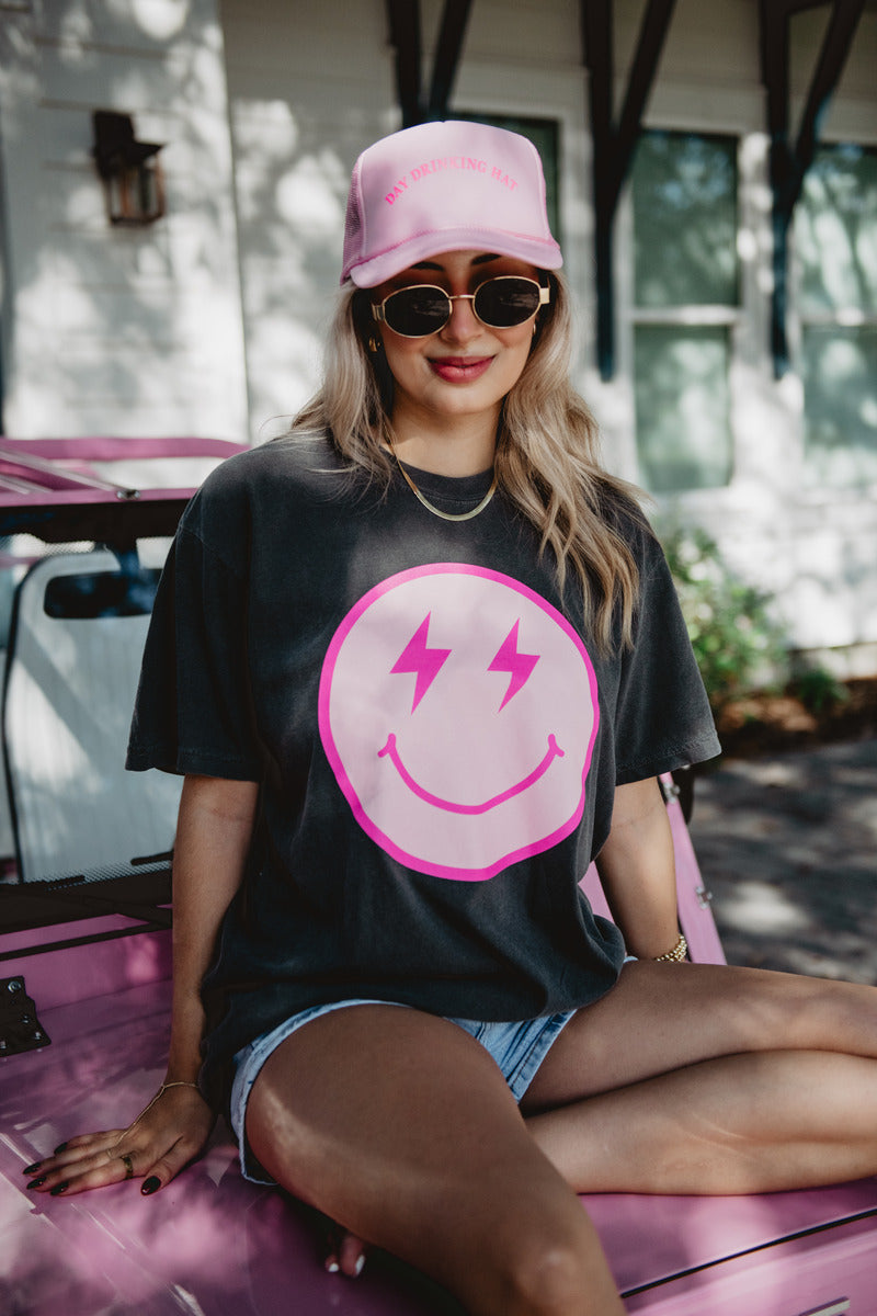 Lightning Happy Face Screen Print Shirt - Katydid.com