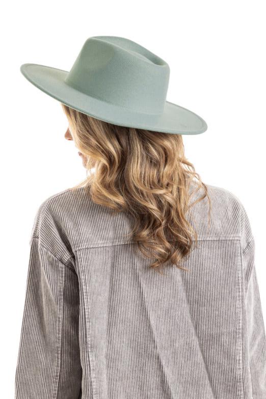 Mint Green Wide Brim Felt Hat for Women