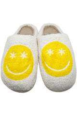 Daisy Eye Happy Face Sherpa Slippers