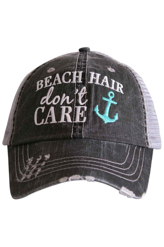 Beach Hair Don't Care Trucker Hat with Anchor