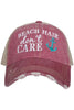 Beach Hair Don't Care Trucker Hat with Anchor