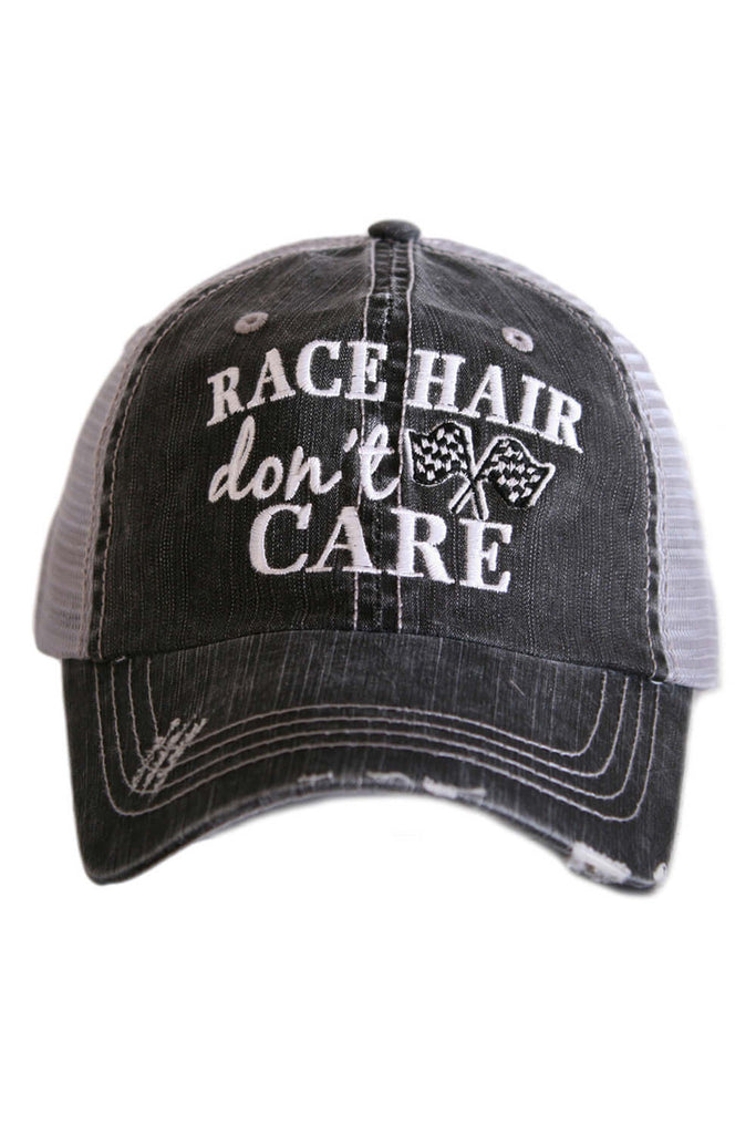 Race Hair Don't Care Trucker Hats