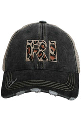 RI Rhode Island Leopard Women's Trucker Hat