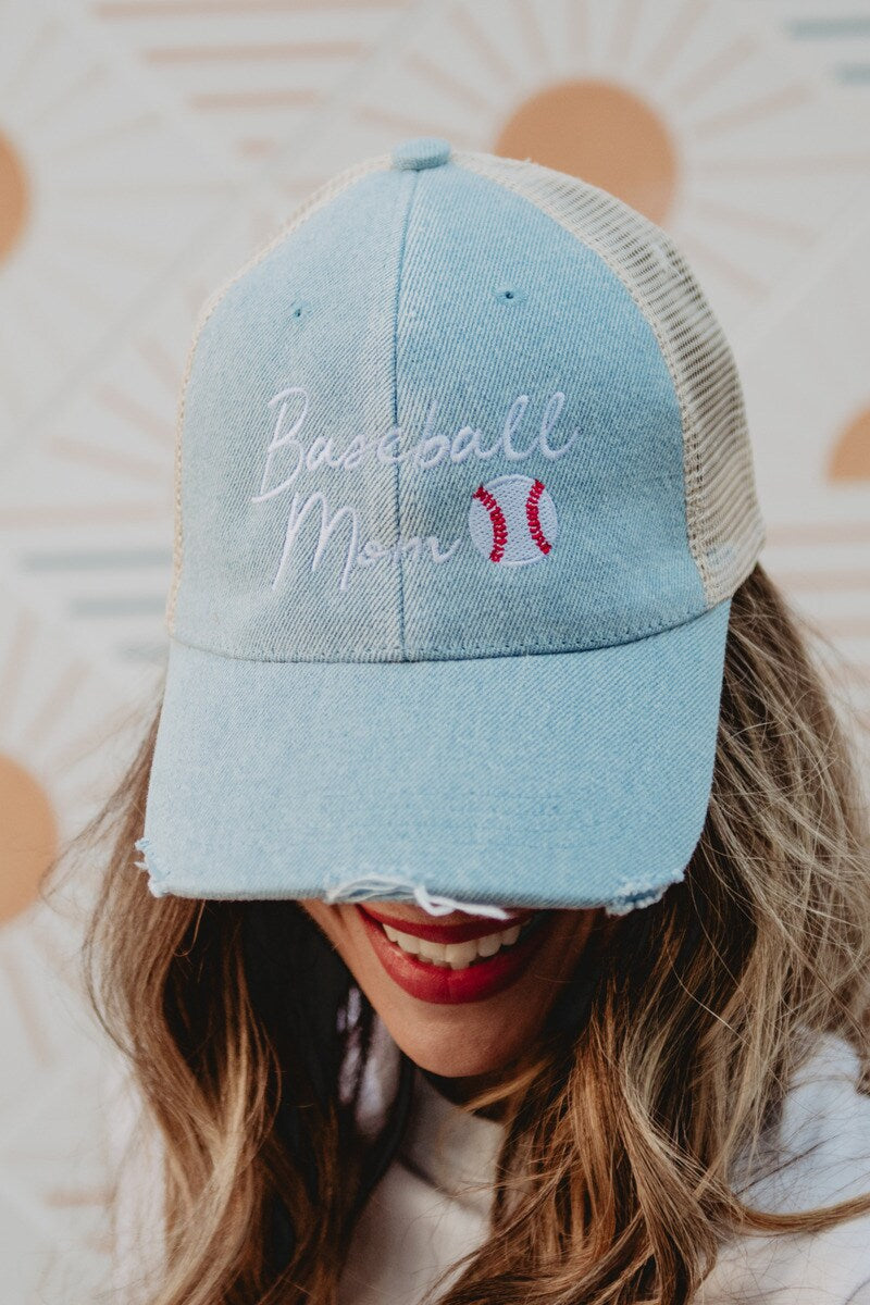Baseball Mom Women's Trucker Denim Hat