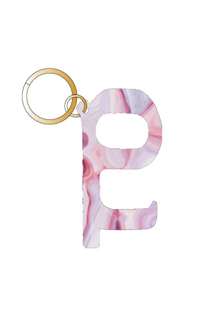 Pink Marble Hands Free Key Chain