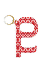 Red Ikat Pattern Hands Free Key Chain