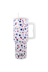 Red, White, Blue STAR 38 Oz Tumbler w/ Handle