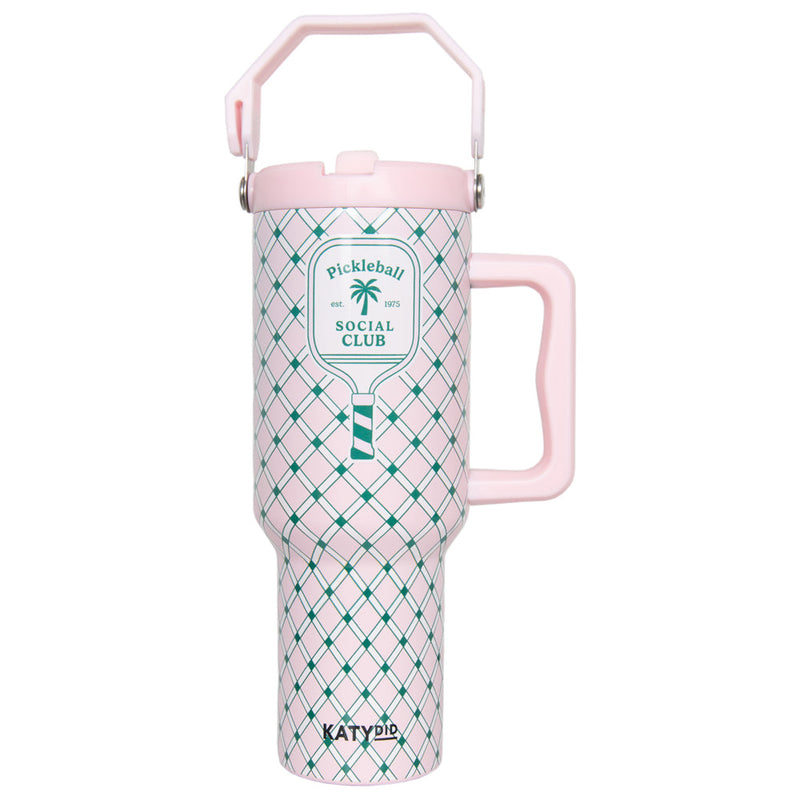 Pickleball Social Club 38 Oz Tumbler with Lid Handle - Katydid.com