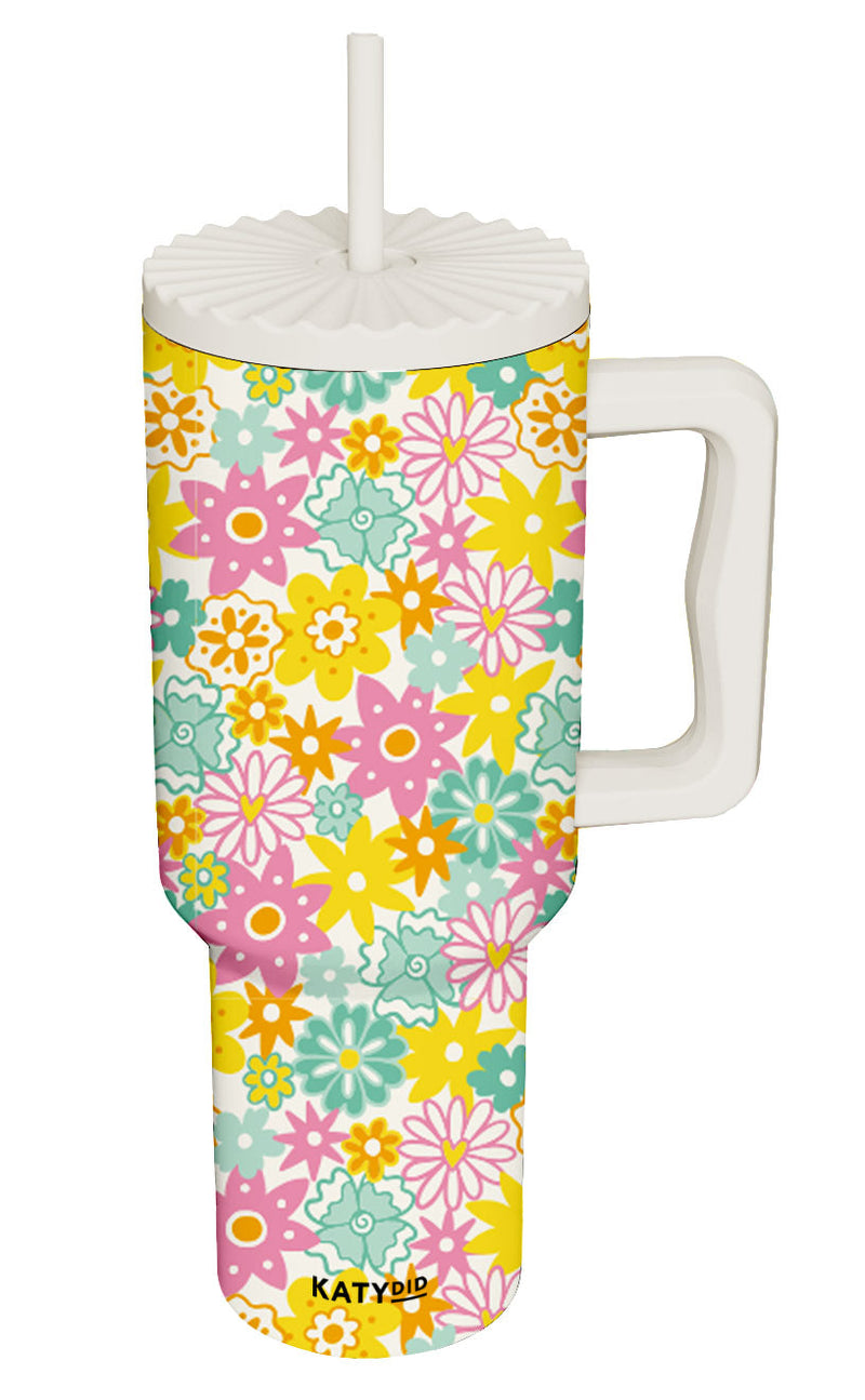 Spring Flowers Tumbler with Handle - Katydid.com