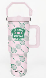 Tennis Social Club 38 Oz Tumbler with Lid Handle