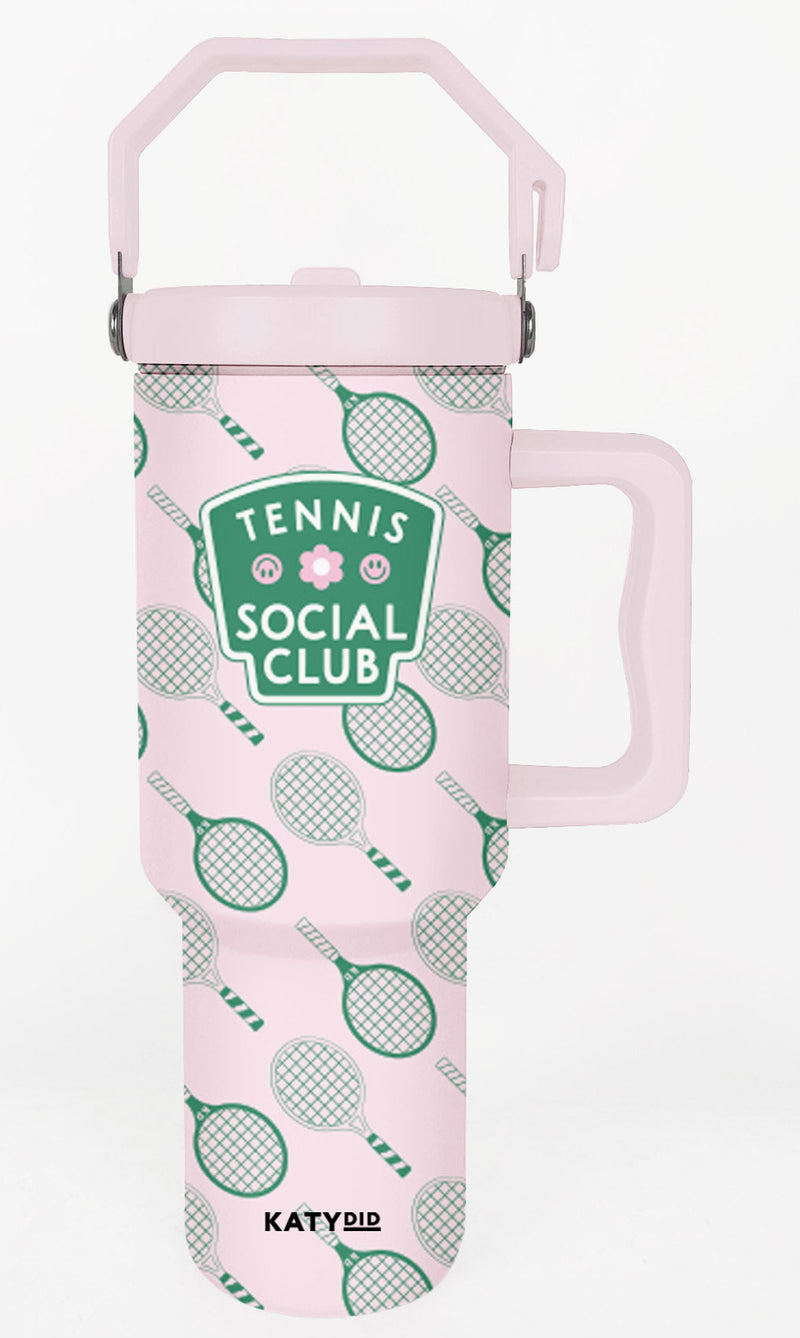 Tennis Social Club 38 Oz Tumbler with Lid Handle - Katydid.com