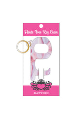 Pink Marble Hands Free Key Chain