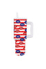 American Flag & Lips 38 Oz Tumbler Cup