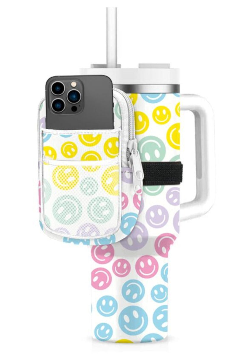 Pastel Happy Face Zipper Pouch for Tumbler - Katydid.com