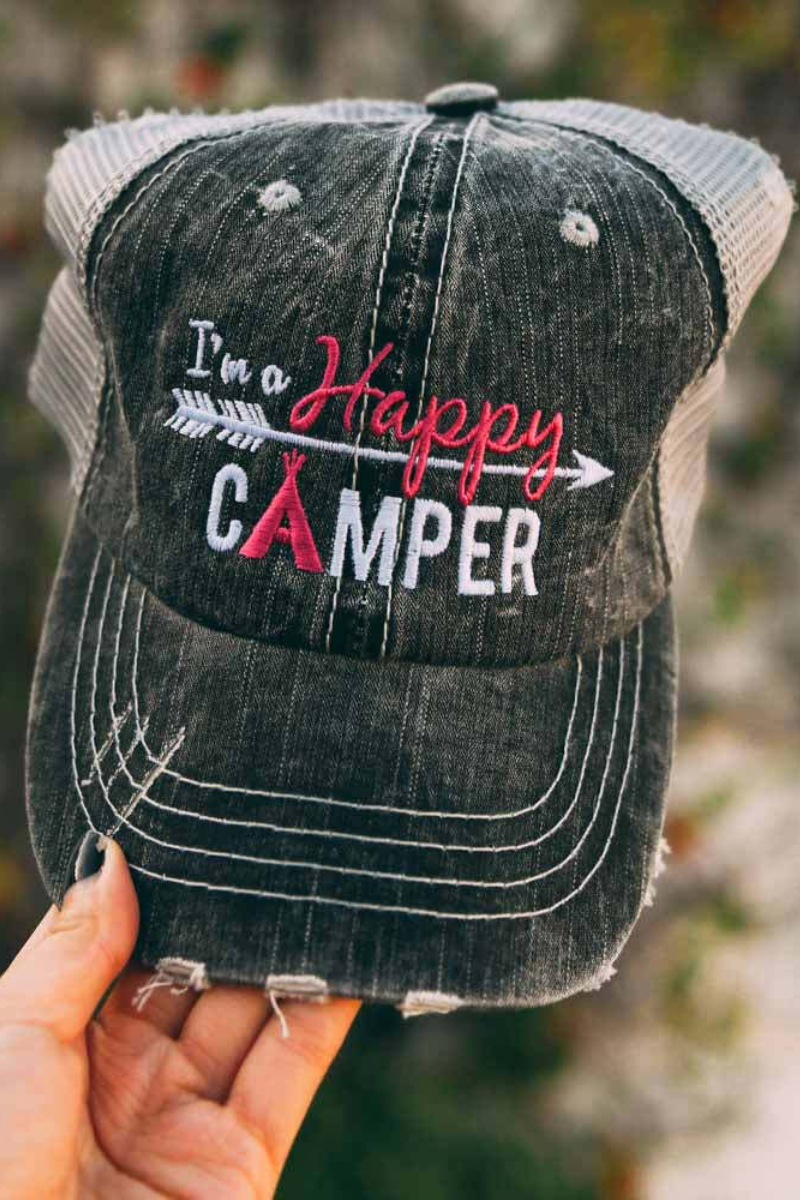 I'm A Happy Camper Trucker Hat