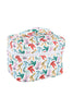 The Katydid Whimsical Bows Cute Makeup Bag is a rectangular, zippered girls’ cosmetic bag with a handle, featuring a colorful bows pattern on a white background.