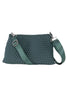 The Katydid Forest Green Woven Everywhere Crossbody features a woven texture, wide adjustable strap, and silver hardware—perfect for hands-free daily adventures.