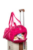 Hot Pink Striped Quilted Duffel Bag - Katydid.com