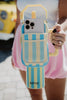 Yellow and Aqua Striped Tumbler Zipper Pouch
