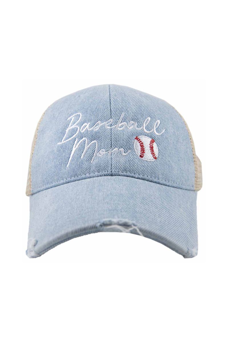 Baseball Mom Women's Trucker Denim Hat - Katydid.com