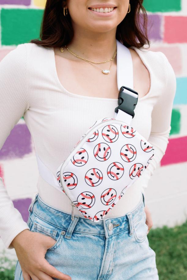 Baseball Happy Face Cute Belt Bag