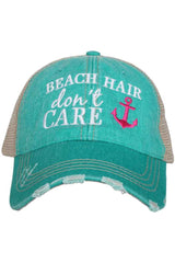 Beach Hair Don't Care Trucker Hat with Anchor