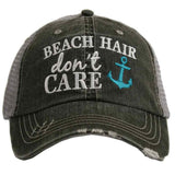 BEACH HAIR DON'T CARE TRUCKER HAT WITH ANCHOR