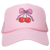 Cherry Bow Foam Mesh Hat