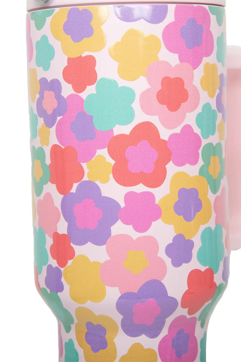 Groovy Multicolored Flowers Tumbler Cup - Katydid.com