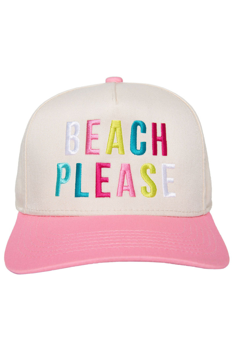 BEACH PLEASE (Multicolored) Two-Toned Vintage Hat - Katydid.com