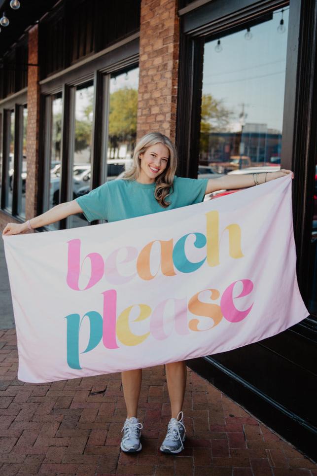 Light Pink Beach Please Reversible Quick Dry Towels - Katydid.com