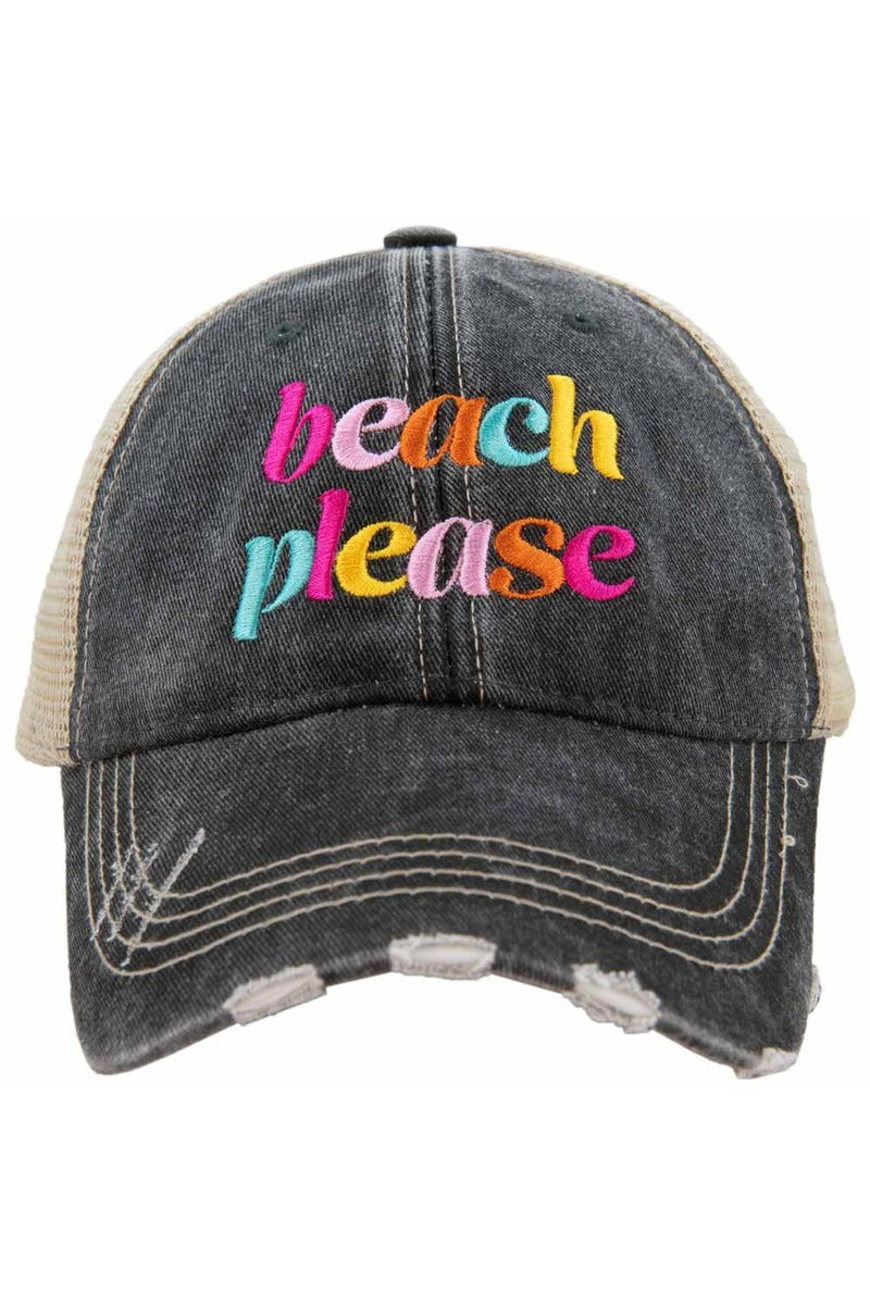 Beach Please (LOWERCASE) Trucker Hat - Katydid.com