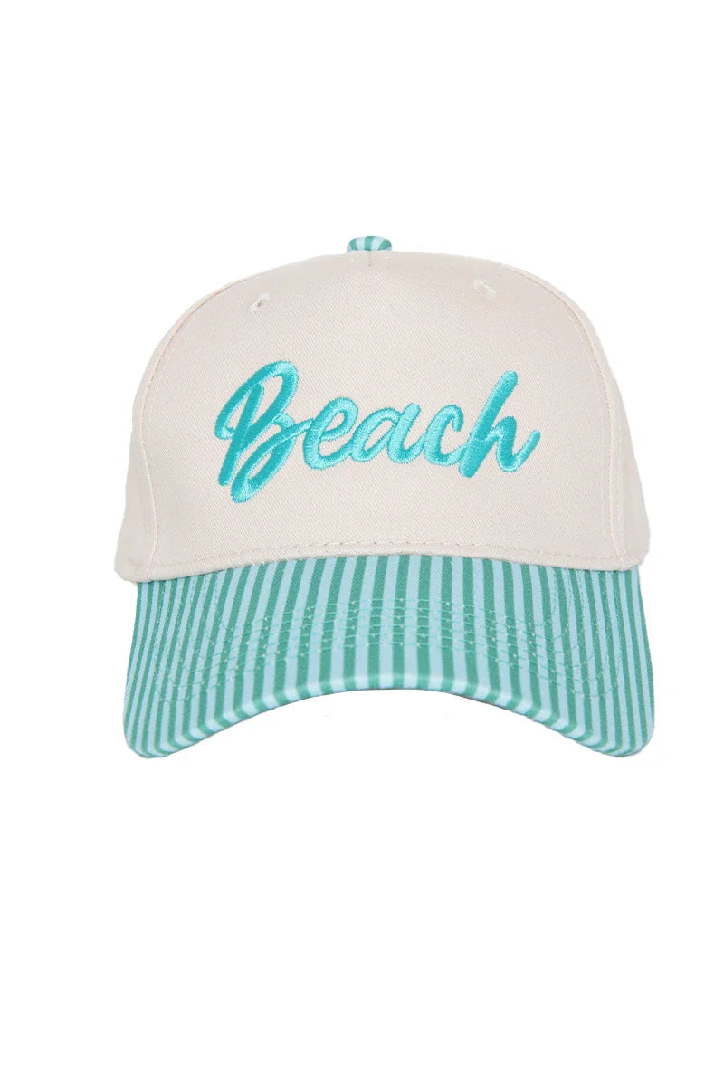 Beach Cursive Vintage Snapback Hat - Katydid.com