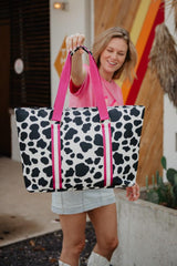 Cow Print Purse Tote Bag